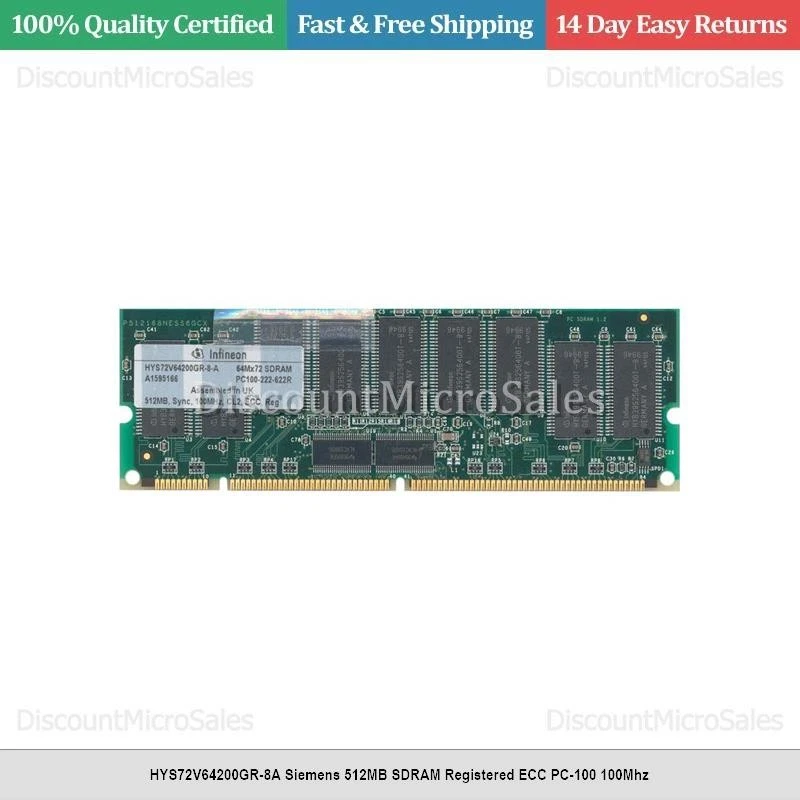 HYS72V64200GR-8A Siemens 512MB SDRAM Registrada ECC PC-100 100Mhz Foto 1 de 1