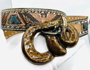 Gürtel Vintage USA Twxas Emalie Enamel Schlange Leader Neuwertig 1996 100 Cm - Bild 1 von 14
