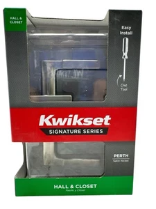 Kwikset Perth Hall and Closet Door Lever Satin Nickel 97201-123 (NEW2) - Picture 1 of 6