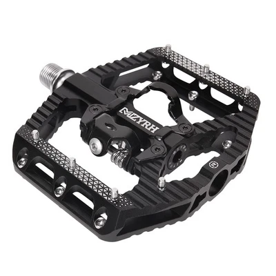 Pedais de mountain bike MTB 3 rolamentos plataforma plana compatível com SPD, dupla diversão... - Imagem 1 de 4