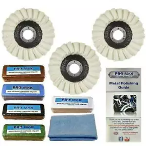Angle Grinder Metal Polishing Kit Flap Felt Aluminium Alloy Steels 9pc - Pro-Max - Picture 1 of 5