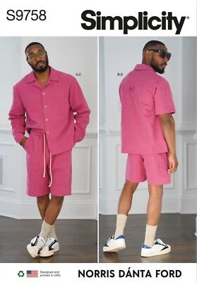 Simplicity Sewing Pattern S9758AA Men's Shirts & Shorts Sizes 34-42 - Image 1 of 4