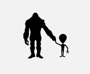 Bigfoot Sasquatch Alien Funny Vinyl Decal Sticker Window Toolbox Truck Car - Picture 1 of 2