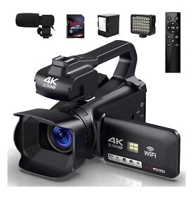  Caméscope 4K caméra vidéo 64 mégapixels 60 fps, hd autofocus vlogging 4,0" écran tactile 1