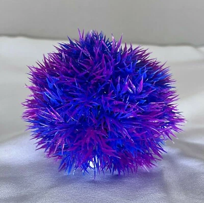 2 Pack - New Purple Artificial Plastic Aquarium Bush Ball Plant For Fish Tank - Image 1 of 3