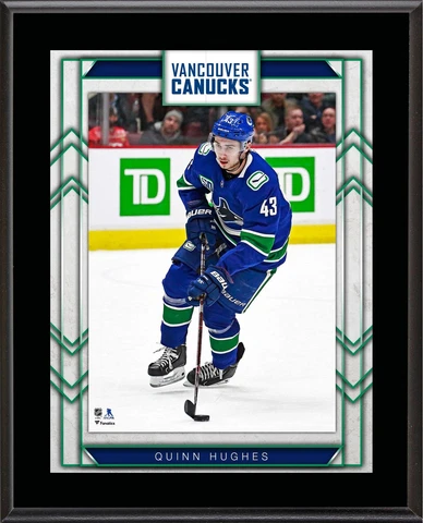 Quinn Hughes Vancouver Canucks 10.5" x 13" Sublimated Player Plaque Cover