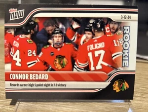 Connor Bedard 2023-2024 Topps Now #144 Chicago Blackhawks NHL RC - Sticker - Picture 1 of 2