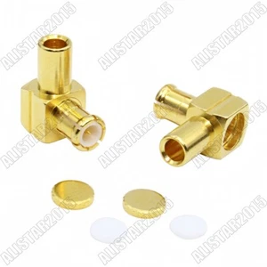 1x Conector de soldadura de ángulo recto enchufe macho MCX para cable semi rígido de 0,086" RG405 - Imagen 1 de 6