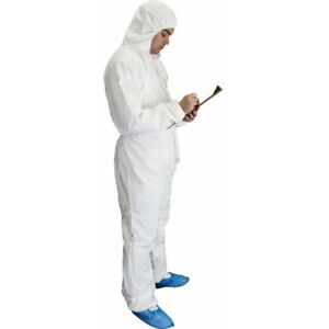 LARGE XTREME SMS50 COVERALLS, CAT III TYPE 5 & 6 FULL PROTECTIVE SUIT WHITE 2544