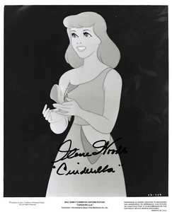CENERENTOLA Ilene Woods voce originale firmata COA 8x10 RARA - Foto 1 di 2