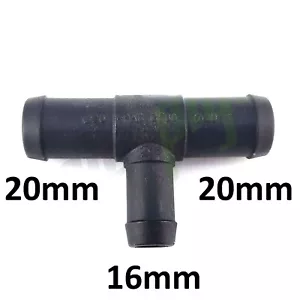 Schlauchverbinder T-Form Reduzierer 20 mm 16 mm Kunststoff Verbindungsstück - Bild 1 von 2
