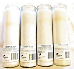 "6 Velas Nuevas Oración Blanca, Pilar de Emergencia Vidrio Transparente 8"" Sin Perfume 80 horas" - Imagen 1 de 3