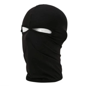 Ski Maske Halstuch Sturmhaube 2 Loch Motorrad Biker Mütze Schlauchschal Schwarz - Bild 1 von 1