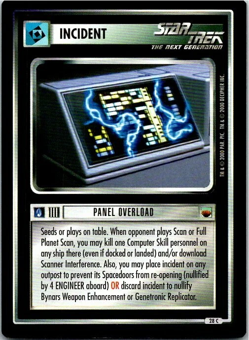 Star Trek The Trouble With Tribbles CCG Common Card #28C Panel Overload  - Image 1 of 1