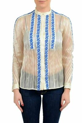 Viktor & Rolf "Chemise Blanche" Women's Silk Embroidered Blouse Top US S IT 40 - Image 1 of 4