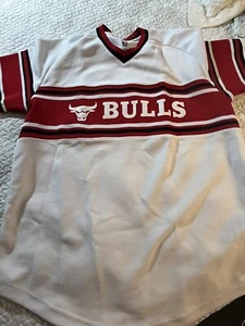 Chicago Bulls Training M Jersey Fan NBA Basketball Shirt White w/Red & Black VGC - Picture 1 of 15