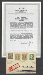 Sowjet. Besatzungszone "Thüringen 1946 Mi.Nr 107 AX und 108 AX auf FDC" gest. - Bild 1 von 3