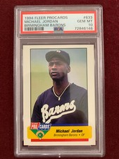 Michael Jordan 1994 Fleer Procards Birmingham Barons Rookie Card PSA 10 Gem Mt