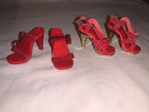 Vintage Madame Alexander Cissy Red Rose Leather & Red Strappy Shoes Heels - Picture 1 of 9
