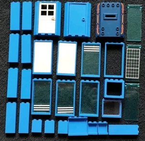 LEGO Windows Panels Door Blue Pieces Corner Girder Building Pane Bundle Joblot - Picture 1 of 9