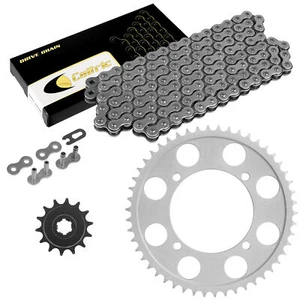 Caltric Drive Chain & Sprockets For Kawasaki KLX140 2008-2024 420 Pitch 122 Link - Picture 1 of 7