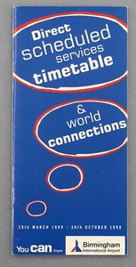 BIRMINGHAM AIRPORT TIMETABLE SUMMER 1999 AIRLINE - Picture 1 of 3