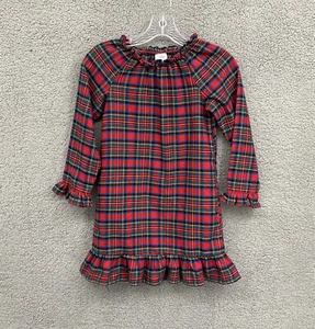 Land End Red Flannel Nightgown Girl's Size 6 Long Sleeve Ruffle Traditional EUC! - Picture 1 of 8