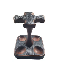 Wooden Pipe Holder - Holds 4 Pipes - 5.5 Inches - Nice Display Piece Accessory - Picture 1 of 10