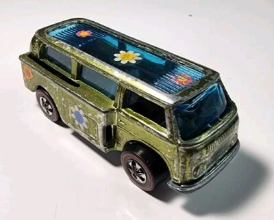 Vintage Hot Wheels Redline Olive Volkswagen Beach Bomb 1/64 Diecast VW NO Boards - Image 1 of 4