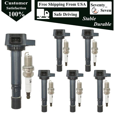 Bobina de encendido y bujía de iridio UF400 6 piezas para Honda Pilot 2003-2008 3,5 L Foto 1 de 4