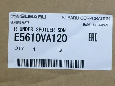 2015-2021 Subaru WRX & WRX STI REAR UNDER SPOILER E5610VA120 OEM GENUINE - Image 1 of 2