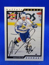 Matthew Barnaby 1986-87 Score #188 PERSONAL AUTOGRAPH Buffalo Sabres