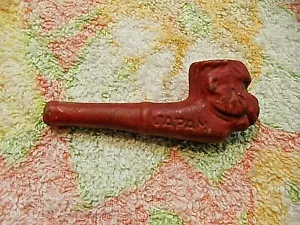 Vintage Clay/ceramic Pipe, Japan, Rare red monkey M7 - Picture 1 of 4