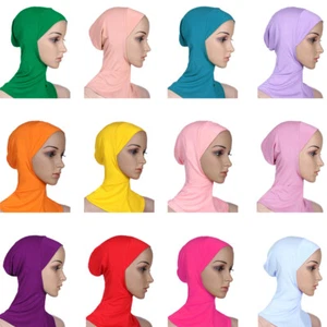 Women Hijab Caps Ninja Bonnet Inner Hat Underscarf Muslim Scarf Head Wrap Cover - Picture 1 of 22
