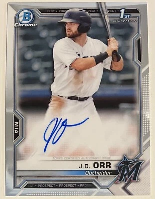 2021 Bowman Chrome #CPA-JO J.D. Orr 1st Prospect Rookie RC Auto - Image 1 of 2