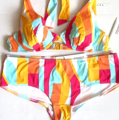 ESPRIT Bikini Set Gr. 40 / 80 Cup B Bügel-BH unwattiert und Hipster-Hose - Bild 1 von 4