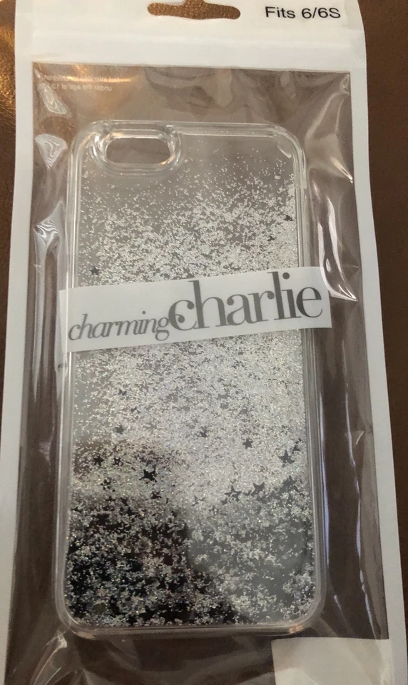 Encantadora Funda Flexible Charlie iPhone 6S Negra/Plateada Brillo. Nuevo con etiquetas Foto 1 de 1