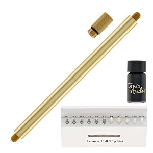Tom's Studio Lumos Pro Refillable Duo Tip Pen in Brass - Special Edition - NEW - Picture 1 of 6