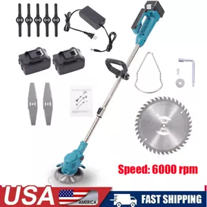 24v Electric Weed Lawn Weeder Cord Grass String Trimmers Cutter w/ 2 batteries - Picture 1 of 13