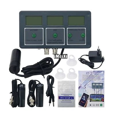 WiFi Smart APP 8in1 Water Quality Tester PH/ORP/EC/SALT Fish Tank Water Monitor - Image 1 of 4