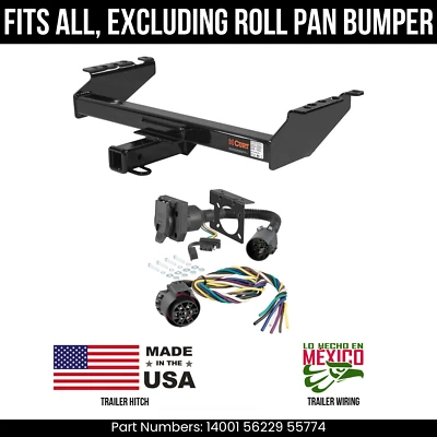For 95-01 Dodge Ram 1500 Trailer Hitch w/ 7 Pin Wiring Excl roll pan bmpr Curt - Image 1 of 3