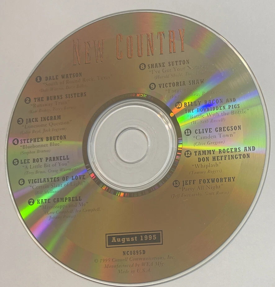 Various Artists: New Country: August 1995 (CD) Country DISC ONLY! JA Foto 1 de 1