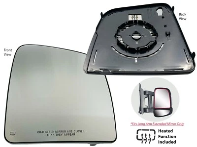 For 2014-2023 RAM ProMaster Cargo Van Extended Mirror Upper Glass Passenger Side - Image 1 of 4