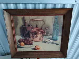 Rudolph Colao Vintage Original Stillleben Öl auf Leinwand Gemälde - Bild 1 von 2