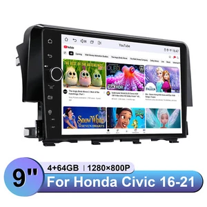 Plug & Play Android Car Stereo 9 inch For 2016+ Honda Civic LX Sedan/ EX Sedan - Picture 1 of 15