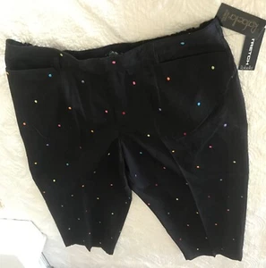 Damen Rafaella schwarz gepunktet bestickt Stretch Hose-Größe 18W *NEU mit Etikett* - Bild 1 von 5