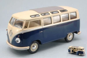 MODELLINO FURGONE STATICO KINSMART VW SAMBA BUS 1962 BLU/CREAM ROOF SCALA 1:24 - Foto 1 di 5