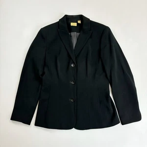 CASLON Career Blazer 4P Petite 3 Button Office Business Casual Normcore Black - Picture 1 of 7