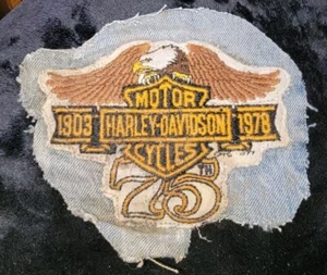 Parche de águila grande Harley Davidson raro vintage de finales de los 70 1903 1978 botón 75 - Imagen 1 de 9