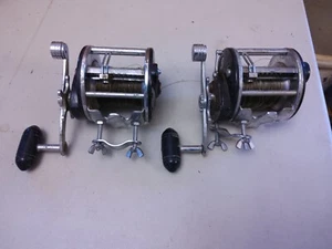 2 VINTAGE PENN 210 LEVEL WIND CONVENTIONAL FISHING REELS HIGH SPEED USA - Picture 1 of 6
